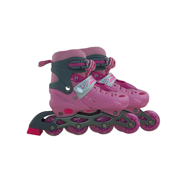 Mobileleb Outdoor Recreation Pink / Brand New Adult & Kids Adjustable Roller Skates with Safety Kits 572AT - 10341 - Large