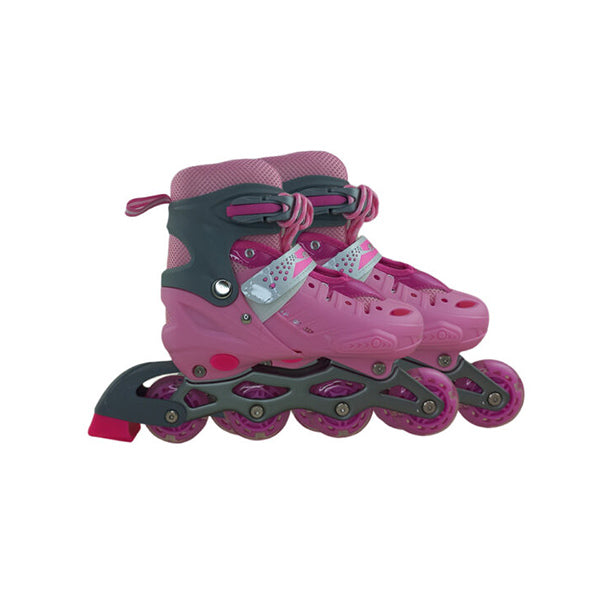 Mobileleb Outdoor Recreation Pink / Brand New Adult & Kids Adjustable Roller Skates With Safety Kits 572AT - Size Medium