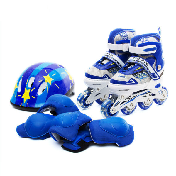 Mobileleb Outdoor Recreation Blue / Brand New Adult & Kids Adjustable Roller Skates With Safety Kits K603CT - Large