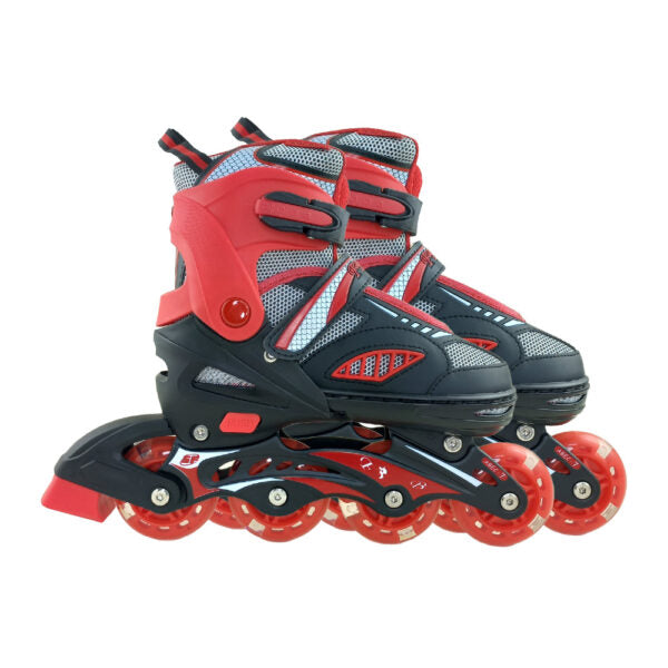 Mobileleb Outdoor Recreation Red / Brand New Adult & Kids Adjustable Roller Skates With Safety Kits SF-189AT - Small