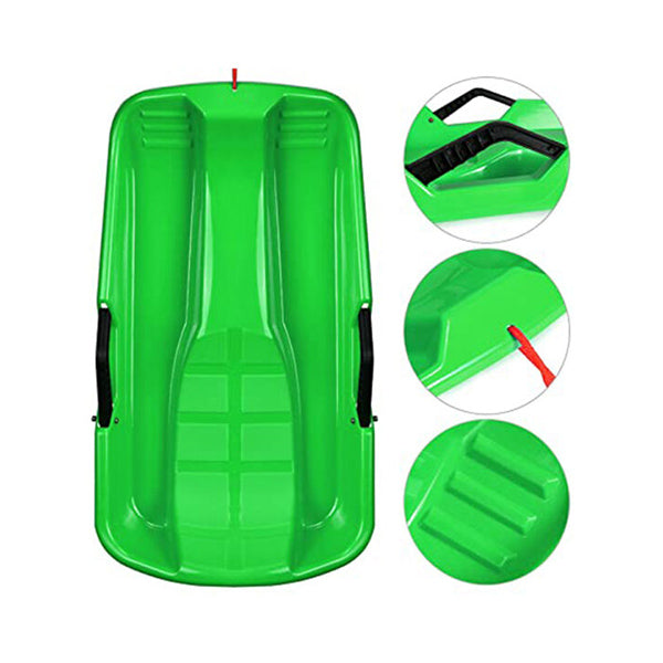 Mobileleb Outdoor Recreation Green / Brand New Durable Plastic Winter Snow Sled 75cm