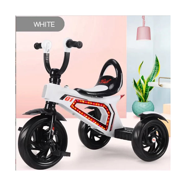 Mobileleb Outdoor Recreation White / Brand New Tricycle with Music and Light for Kids - 10139, Available in Different Colors