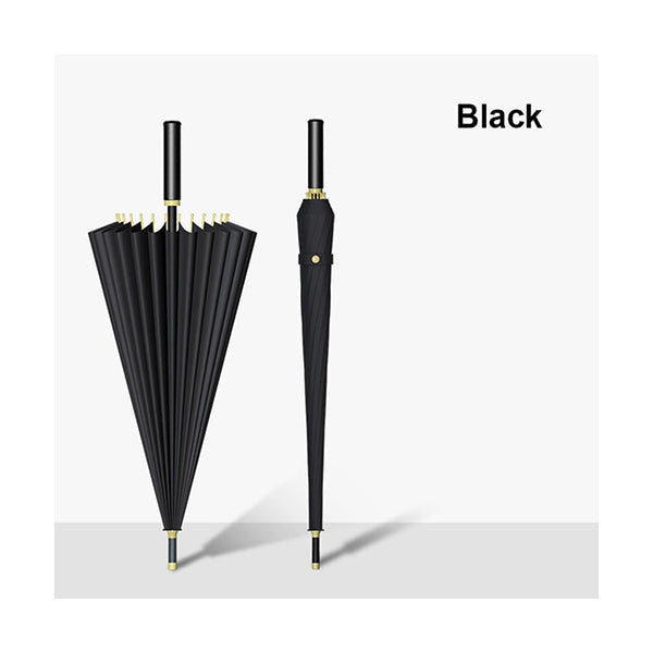 Mobileleb Parasols & Rain Umbrellas 24k Luxury High-quality Leather Handle Strong Umbrella Stormproof Windproof