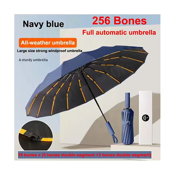 Mobileleb Parasols & Rain Umbrellas Navy / Brand New 256 Bones Super Windproof Strong Umbrella Stormproof