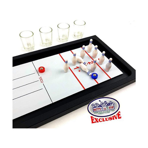 Mobileleb Party & Celebration White / Brand New 2-in-1 Bowling & Shuffleboard, Shot Glass Drinking Game - 95825