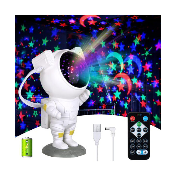 Mobileleb Party & Celebration White / Brand New Astronaut LED Light Projector, Night Lights for Kids, Rechargeable - 10221