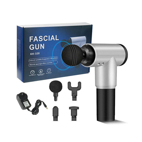 Mobileleb Personal Care Silver / Brand New Massage fascial Gun, with 4 Massage Head, 6 Speeds - 95761