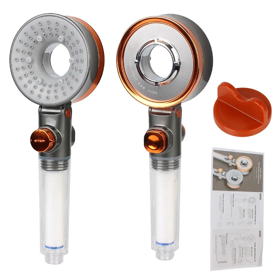 Mobileleb Plumbing Black / Brand New High-Pressure Turbo Dual Shower Head