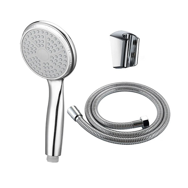 Mobileleb Plumbing Silver / Brand New J&S 3 Pieces Shower Heads with Hose and Holder Set - 12150