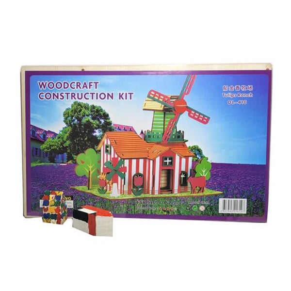 Mobileleb Puzzles Brand New 3D Wooden Puzzle for Girls and Boys - Tulip Ranch - 15722TR