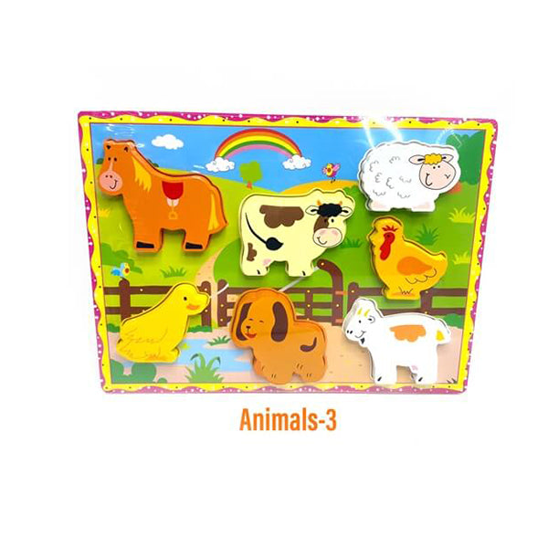 Mobileleb Puzzles Brand New Kids Wood Puzzle, Puzzle for Kids, Suitable for Learning and Enjoying, Different Shapes and Colors - Animals-3 - 15718A3