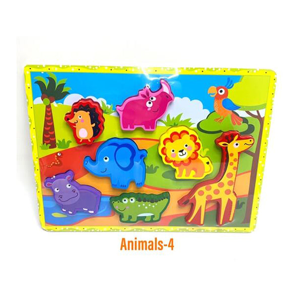 Mobileleb Puzzles Brand New Kids Wood Puzzle, Puzzle for Kids, Suitable for Learning and Enjoying, Different Shapes and Colors - Animals-4 - 15718A4