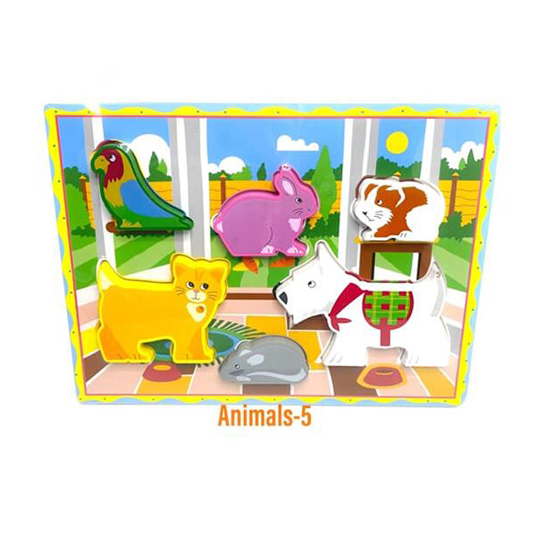 Mobileleb Puzzles Brand New Kids Wood Puzzle, Puzzle for Kids, Suitable for Learning and Enjoying, Different Shapes and Colors - Animals-5 - 15718A5