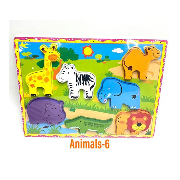 Mobileleb Puzzles Brand New Kids Wood Puzzle, Puzzle for Kids, Suitable for Learning and Enjoying, Different Shapes and Colors - Animals-6 - 15718A6
