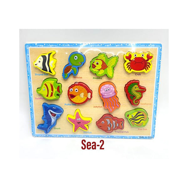 Mobileleb Puzzles Brand New Kids Wood Puzzle, Puzzle For Kids, Suitable For Learning and Enjoying Different Shapes and Colors - Sea-2 - 15717-2