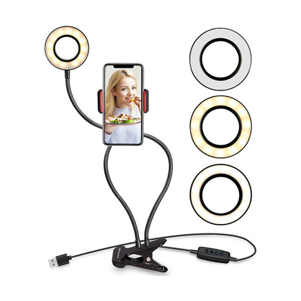 Mobileleb Black / Brand New Selfie Ring Light with Cell Phone Holder