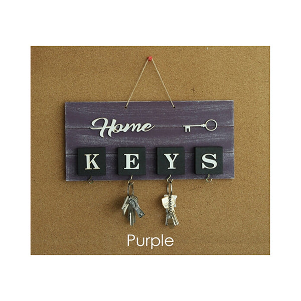 Mobileleb Shelving Purple / Brand New Key Holder, Wooden Holder, Key Holder, Wooden Made, Colored Wood - 15241