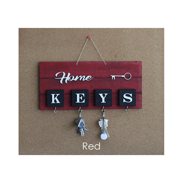 Mobileleb Shelving Red / Brand New Key Holder, Wooden Holder, Key Holder, Wooden Made, Colored Wood - 15241