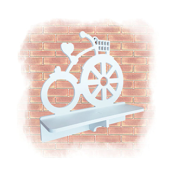 Mobileleb Shelving White / Brand New Wood Bike Wall Shelf - 89909