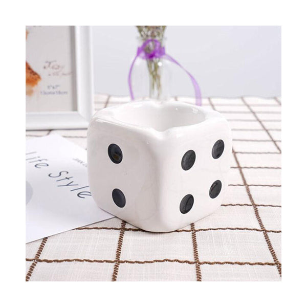Mobileleb Smoking Accessories White / Brand New Ceramic Dice Ashtrays - Size: 9 x 8 cm - 97705