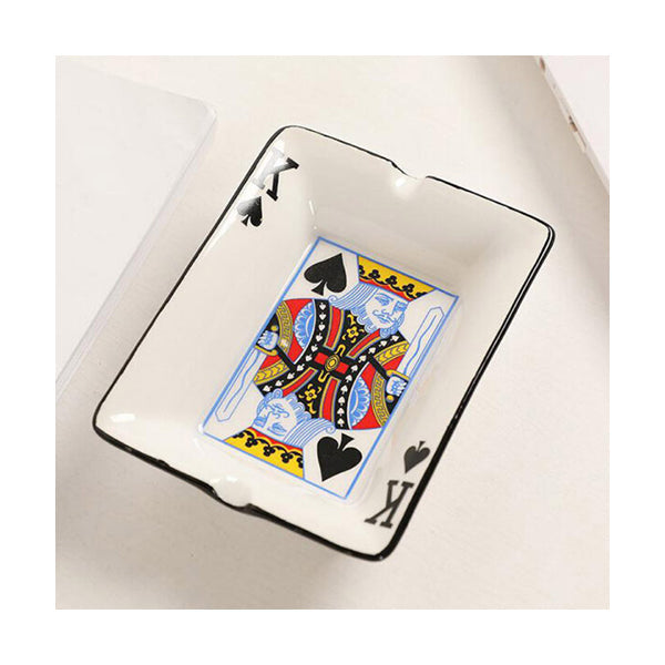 Mobileleb Smoking Accessories Brand New / Model-2 Creative Card Game Ceramic Ashtray - Size 12.7 x 9.8 cm - 97708