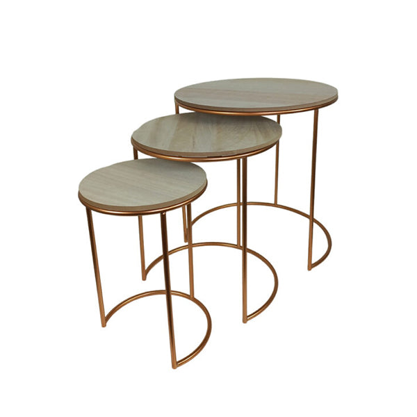Mobileleb Tables Bronze / Brand New Bronze Polished Coffee Table Set of 3 Pcs - 10426-B