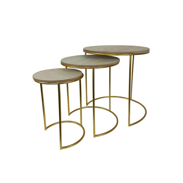 Mobileleb Tables Gold / Brand New Gold Polished Coffee Table Set of 3 Pcs - 10426-G