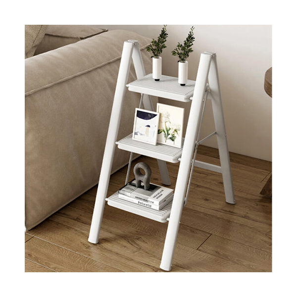 Mobileleb Tools White / Brand New 3-Step Ladder, Folding Step Stool with Wide Anti-Slip Thickened Pedal - 10822
