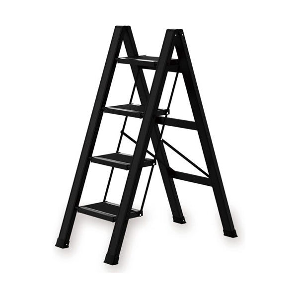 Mobileleb Tools Black / Brand New 4-Step Ladder, Folding Step Stool with Wide Anti-Slip Thickened Pedal - 10823