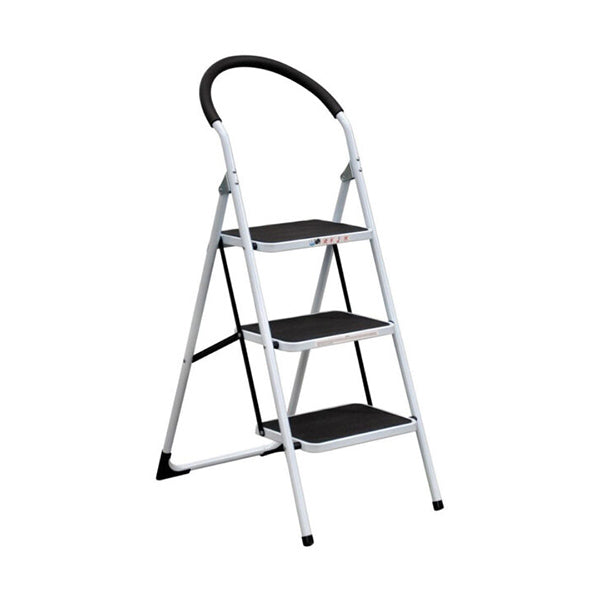 Mobileleb Tools Silver / Brand New / 3 Steps Foldable Metal Ladder for Home and Office Use - 97249, Available in Many Sizes