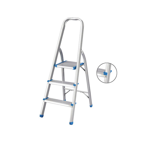 Mobileleb Tools Silver / Brand New / 3 Steps Home Use Foldable Aluminum Ladder, Light Weight - 93233