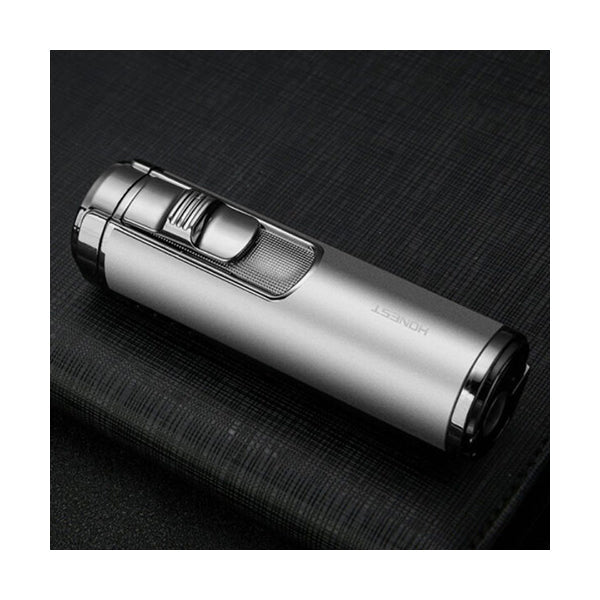 Mobileleb Tools Silver / Brand New Honest Quadruple 4-Flame Jet Lighter BCZ482-1 - 98595