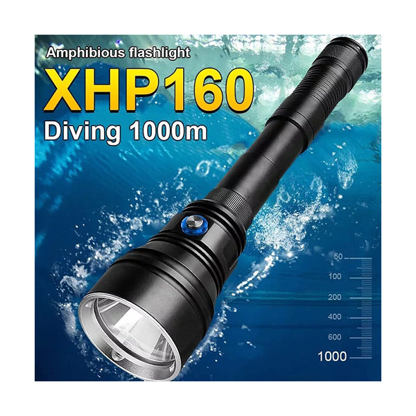 Mobileleb Tools Black / Brand New Powerful XHP160 Professional Diving Flashlight