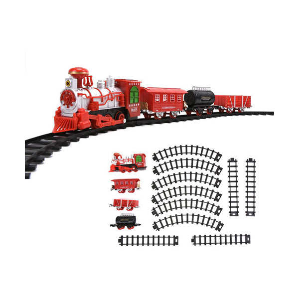 Mobileleb Toys Red / Brand New Battery Operated Steam Train Track with Light & Sound 355cm Track - 98169