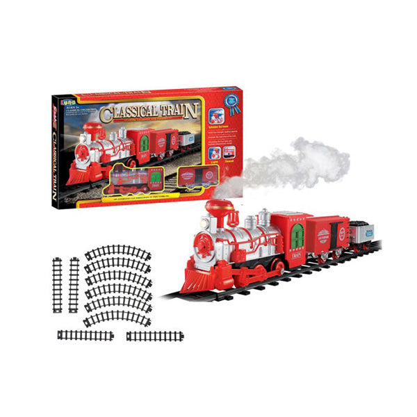 Mobileleb Toys Red / Brand New Battery Operated Steam Train Track with Light & Sound 355cm Track - 98170