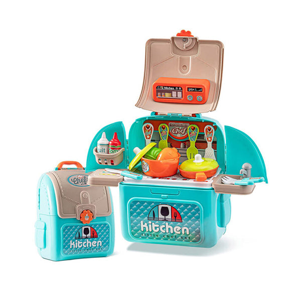 Mobileleb Toys Cyan Blue / Brand New Beauty Angel Little Bag, 30-Piece Kids Kitchen Playset 2-in-1