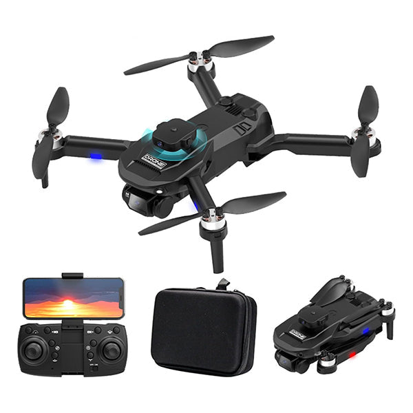 Mobileleb Toys Black / Brand New Brushless Drone, HD Dual Camera Aerial F196 Rc Drone, Quadcopter Optical Stream Positioning Brushless Drone - F196
