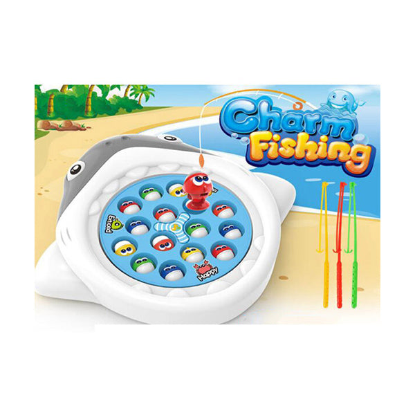 Mobileleb Toys White / Brand New Charm Fishing Game 15 Fish with 3 Rod with Music