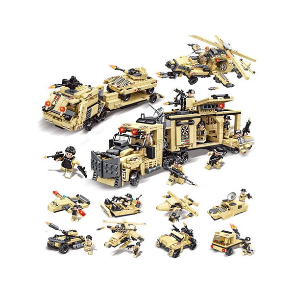 Mobileleb Toys Beige / Brand New Helicopter Tank Armed with Building Block Toys Military City Series - 15853