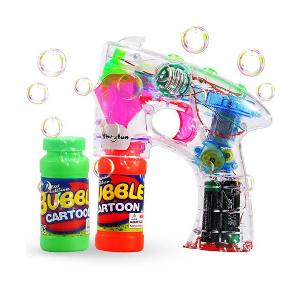 Mobileleb Toys Transparent / Brand New Transparent Bubble Gun Toy with 2 Refills, LED Lights