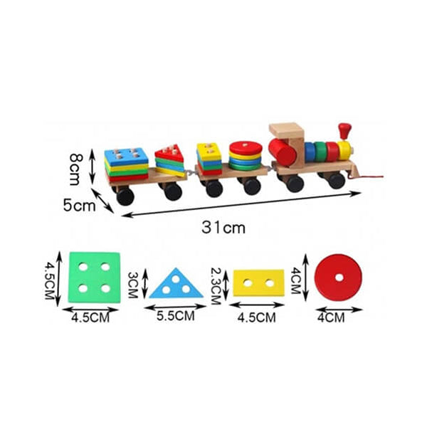Wooden Geometrical Building Block Car Kids Toys Price in Lebanon