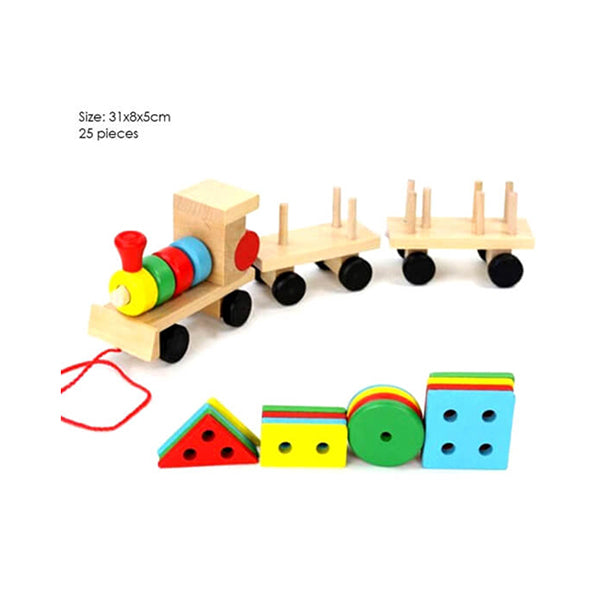 Mobileleb Toys Brand New Wooden Geometrical Building Block Car, Kids Toys, Educational Toys, Wood Made - 15428