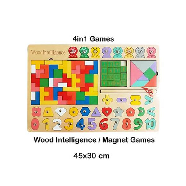 Mobileleb Toys Wooden / Brand New Wooden Intelligent Board, Different Shapes and Colors, Suitable for Learning and Enjoying - 13759
