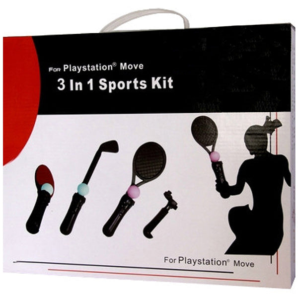 Mobileleb Video Game Console Accessories Black / Brand New PS3 Move Sports Kit Racket Tennis Table Tennis Golf - P3006