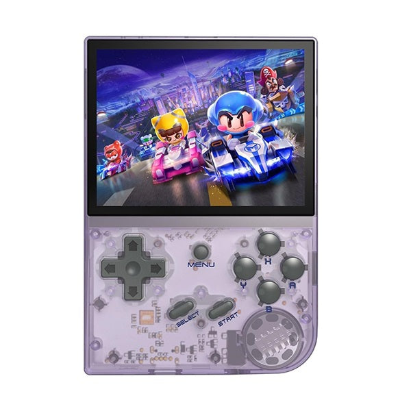Mobileleb Video Game Consoles Purple / Brand New RG35XX Handheld Game Console, Dual System Linux+GarlicOS 3.5 Inch IPS Screen Built-in 64G TF Card 6831 Classic Games Support HDMI TV Output