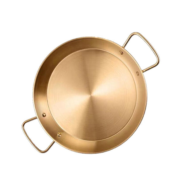 Mobilitop Kitchen & Dining Gold / Brand New Stainless Steel Paella Pan 28cm - 10686