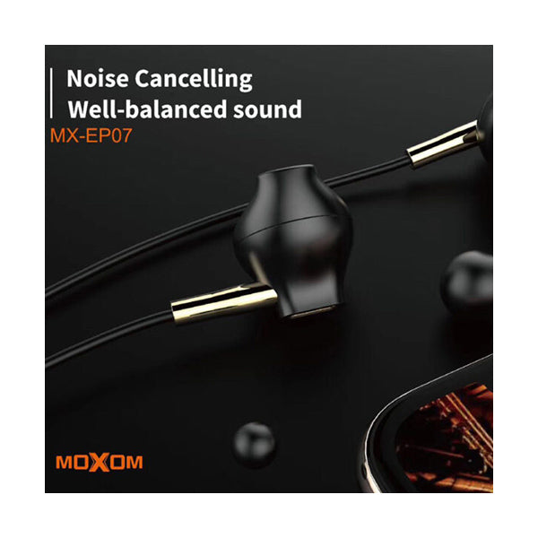 Moxom Audio Black / Brand New Moxom, MX-EP07 High-Fidelity Music Earphone Noise