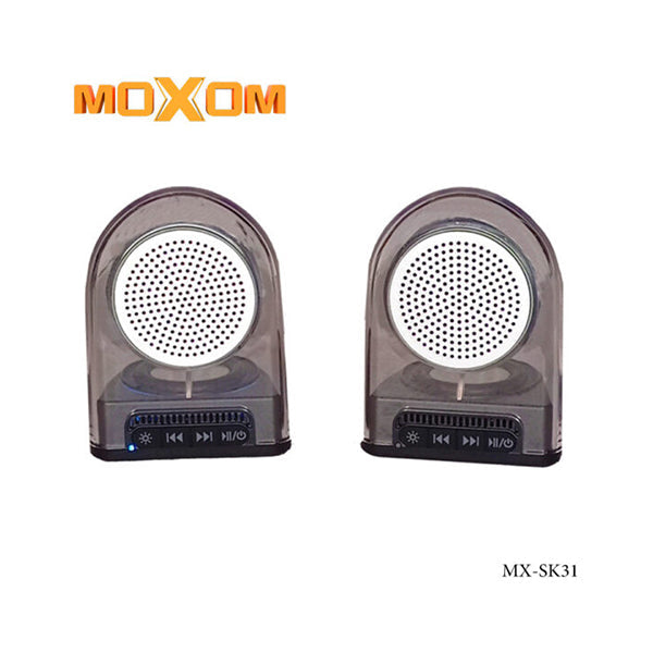 Moxom Audio Silver / Brand New Moxom MX-SK31, RGB LED Wireless Twin Speaker Transparent Geomagnetic Connected - MX-SK31