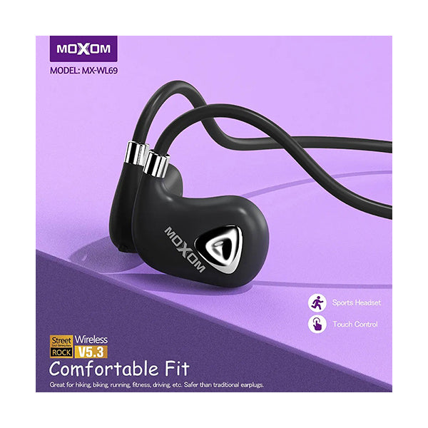 Moxom Audio Black / Brand New Moxom MX-WL69, Sports Air Conduction Wireless Headset - mx-wl69