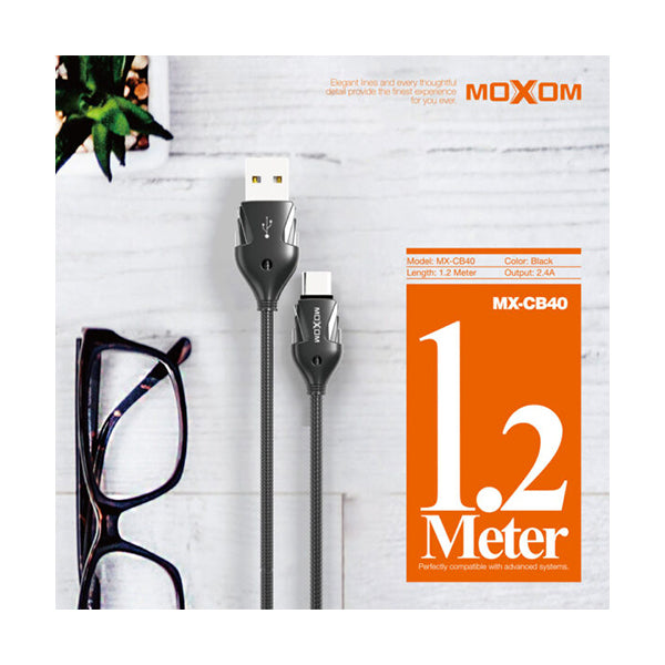 Moxom Electronics Accessories MOXOM, 1.2m Mobile Charging & Data Cable - MX-CB40, Type-C, MicroUSB & Lightning